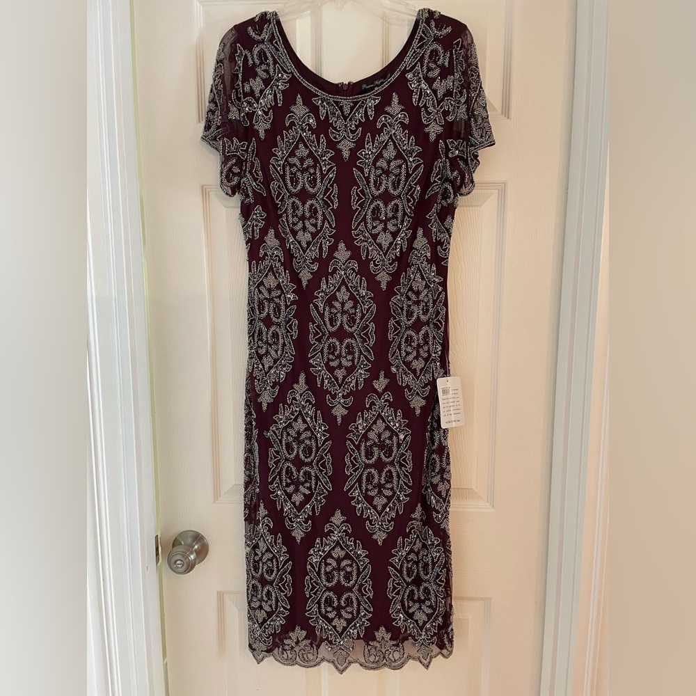 Formal, sequined dress (wine)
